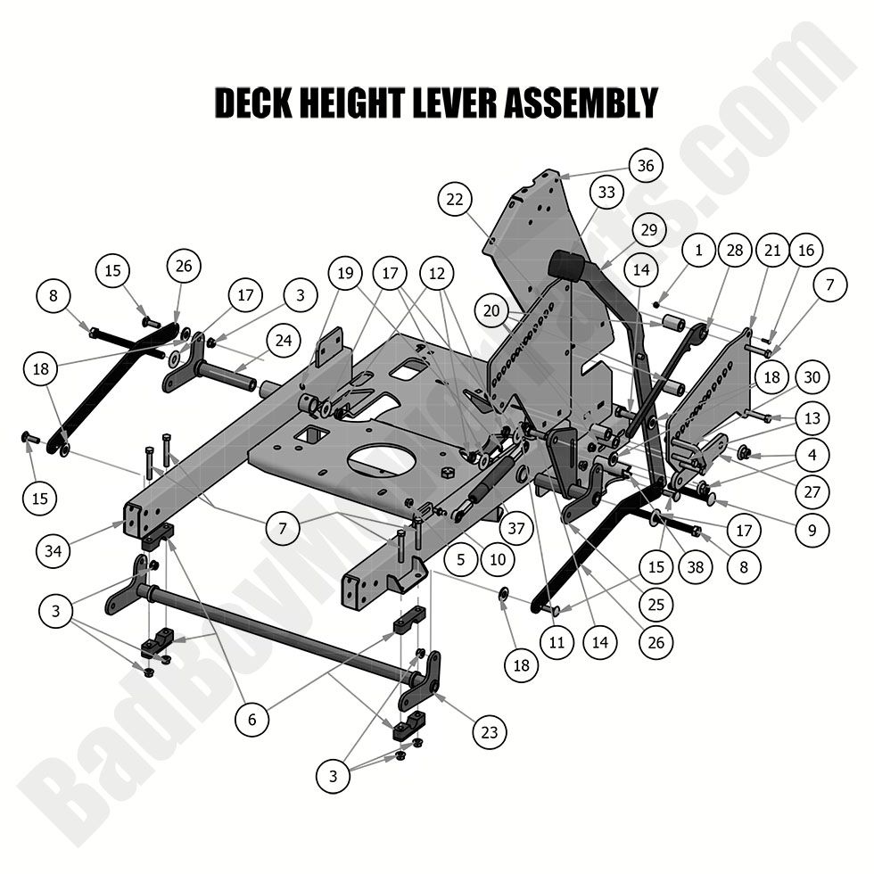 2019 Revolt - Deck Height Lever Assembly